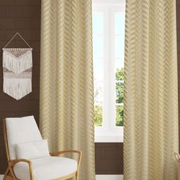 B' Decorlish Cream-Coloured Set of 2 Geometric Room Darkening Door Curtain-25