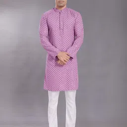 DIVISIVE Men Geometric Thread Work Kurta-picture-23