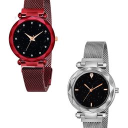 Gopal Shopcart Women Stainless Steel Straps Analogue Watch GR_379_Red_12_Silver_4_figar-46