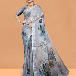 Abhilasha Floral Zari Pure Cotton Maheshwari Saree-53