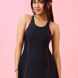 LYCOT Round Neck Swimming Dress With Attached Shorts-picture-18