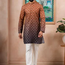 Koshin Men Ethnic Motifs Printed Kurta with Trouser-picture-29