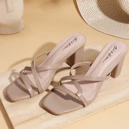 Mast & Harbour Striped Block Heel Sandals-picture-49