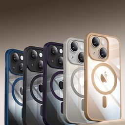 Luxury Kase Transparent iPhone 14 Plus Impact Resistant Back Case with Shockproof Bumper-image-82