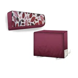 The Furnishing Tree Split AC Cover Set of Indoor and Outdoor Unit Used for 1 Ton LG PS-Q13SWZF Ditz-image-79