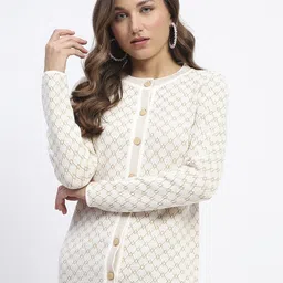 Madame Women Checked Cardigan-image-14