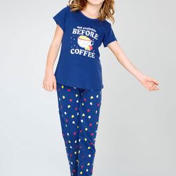 Zeyo Girls Graphic Printed Pure Cotton Night suit-image-53