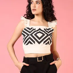LIMEROAD Geometric Print Cotton Square Neck Regular Top-picture-19