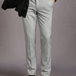 Louis Philippe Men Self Design Mid-Rise Slim Fit Formal Trousers-picture-48