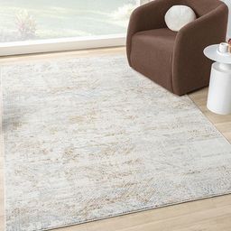Kaleen India Cream Polyester Abstract Anti-Skid Carpets-image-82