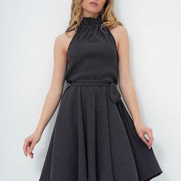 Trend Alacati stili Women Self Design Sleeveless Fit & Flare Above Knee Dress-image-78