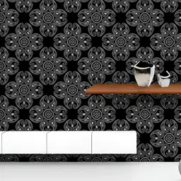 ArtzFolio Printed UV-Resistant Anti-Bacterial Indian White Geometric Style Peel & Stick Wallpaper-15