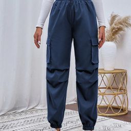 SHINE N SHOW Women Relaxed Mid-Rise Cotton Cargos Trouser-image-79