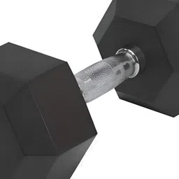 HackerX 2-Pcs Fixed Weight Hexagonal Rubber Dumbbell 5 kg-4