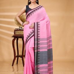 SRILOK Striped Pure Cotton Khadi Saree-image-41