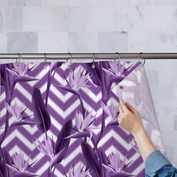 ArtzFolio Purple & White Printed Waterproof Shower Curtain-image-79