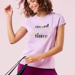 Enamor Graphic Printed Short Sleeve Crew Neck Stretch Lounge T-Shirt-image-94