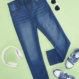 Pantaloons Junior Boys Slim Fit Highly Distressed Light Fade Jeans-image-91