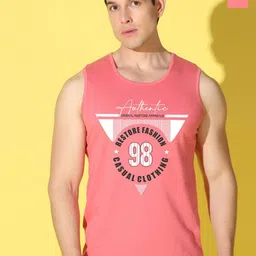 WOOSTRO Pack Of 2 Printed Combed Cotton Gym Vests VWS26(98 PEACH)(RUN PEACH)-image-68