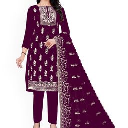 Maroosh Floral Embroidered Organza Unstitched Dress Material-image-73