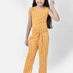 FNOCKS Girls Checked Basic Jumpsuit-14