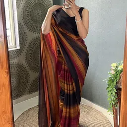 DIVASTRI Striped Pure Crepe Ready to Wear Saree-image-64