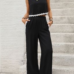 JC Mode Round Neck Top With Trousers Co-Ords-picture-42