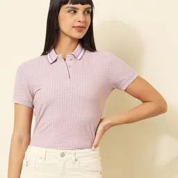 U.S. Polo Assn. Women Geometric Printed Polo Collar Short Sleeves T-shirt-picture-33