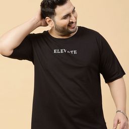 Rigo Men Plus Size Typography Printed Round Neck Cotton Oversized T-shirt-picture-14