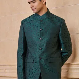 Tasva Self Design Jodhpuri Bandhgala Blazer-picture-4