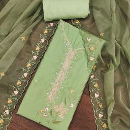 HERE&NOW Floral Embellished Sequinned Unstitched Dress Material-image-66