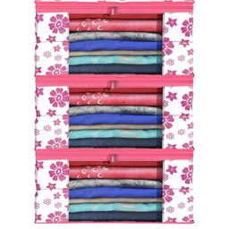 AMAK INC Pink Fabric Multi-Utility Wardrobe Organisers-picture-13