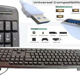 ANJO USB Keyboard-LED Mouse-Mouse Pad-2.0 Hub-Cleaner-OTG Micro&C-Ext Cable 1.5m Combo Set image 2