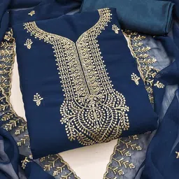SYS Brand - Shop Your Style Floral Embroidered Unstitched Dress Material-image-11