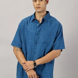 THIRD QUADRANT Men Relaxed Opaque Checked Casual Shirt-picture-46