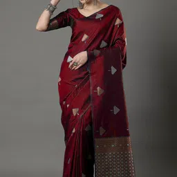 SHOP DROP Woven Design Zari Pure Silk Banarasi Saree-picture-22