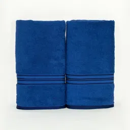 Aura Navy Blue 2 Cotton 400 GSM Bath Towel-image-35