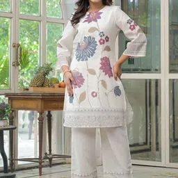 AARAAS Printed Notch Neck Tunic With Palazzos Co-Ords-picture-41