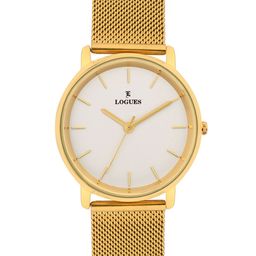 L LOGUES Unisex Brass Dial & Bracelet Style Straps Analogue Watch P E-953 YZ-02-16