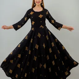 ROPADEMODA Printed Flared Maxi Ethnic Dress-image-63