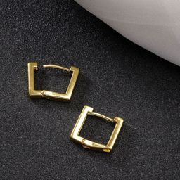 DressBerry Stainless Steel Gold-Plated Square Hoop Earrings-23