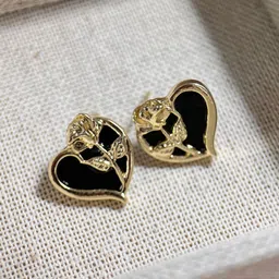 VAGHBHATT Gold-Plated Heart Shaped Studs image 2