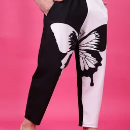 YELLOW TREE Butterfly Printed Mid Rise Lounge Pants-picture-42