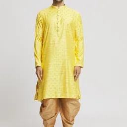 Arihant Rai Sinha Men Ethnic Motifs Printed Regular Pure Silk Kurta with Dhoti Pants-6
