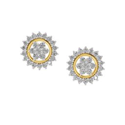 Sparkles Lab Grown Diamond 0.83 Ct Round Shape Floral Cluster Diamond Stud Earrings 14K-image-72
