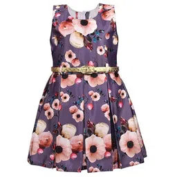 Wish Karo Floral Print Satin A-Line Dress-picture-43