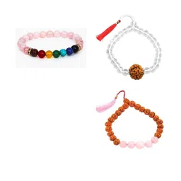 Divine souvenirs Set Of 3 Unisex Rudhraksh Beaded Bracelets-55