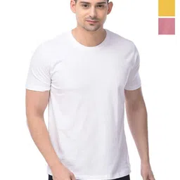 COLOR CAPITAL Unisex Pack Of 3 Solid Round Neck Cotton T-shirts-image-43