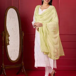 Dupatta Bazaar Embroidered Dupatta with Thread Work image 3