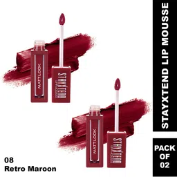 MATTLOOK Set Of 2 Stayxtend Lip Mousse Enriched With Vitamin E 4ml Each - Retro Maroon 08 image 2